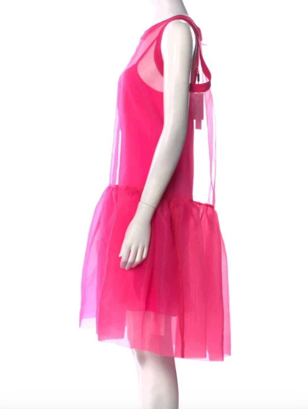 Cynthia Rowley Sheer Pink Dress with a full slip Size M NWT - Picture 3 of 4